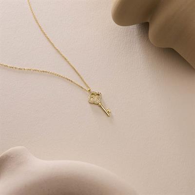 14 Ayar Altın Anahtar Kolye