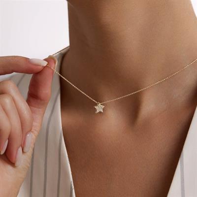 14 Ayar Altın Yıldız Kolye