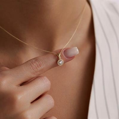 14 Ayar Altın Tasarım Kolye