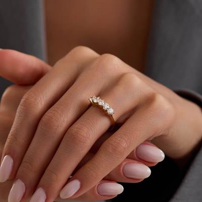 14 Ayar Altın Beştaş Yüzük