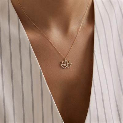 14 Ayar Altın Çiçek Kolye