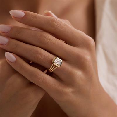 14 Ayar Altın Baget Yüzük