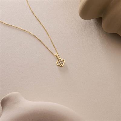 14 Ayar Altın Yonca Kolye