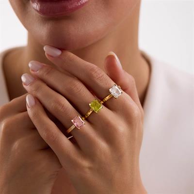 14 Ayar Renkli Taşlı Altın Yüzük