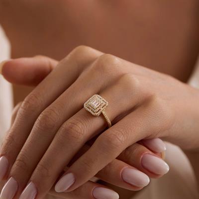 14 Ayar Altın Baget Yüzük