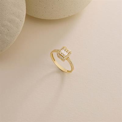 14 Ayar Altın Baget Yüzük