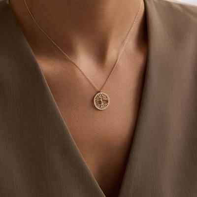 14 Ayar Altın Hayat Ağacı Kolye