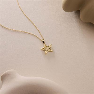 14 Ayar Altın Yıldız Kolye