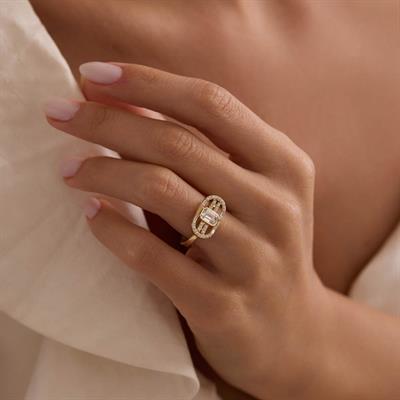 14 Ayar Altın Baget Yüzük