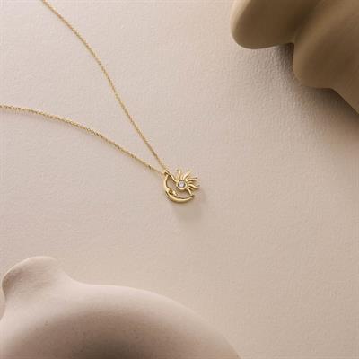 14 Ayar Altın Tasarım Kolye