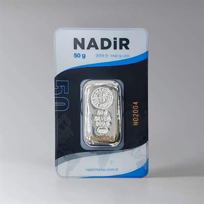 Nadir 50 Gram Külçe Gümüş
