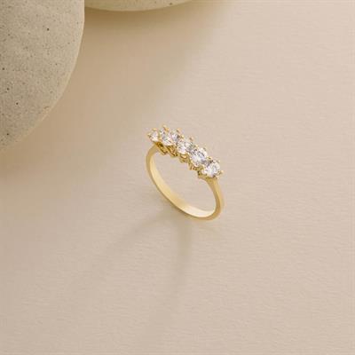 14 Ayar Altın Beştaş Yüzük