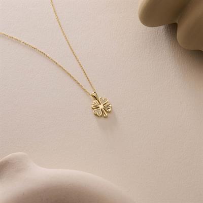 14 Ayar Altın Yonca Kolye