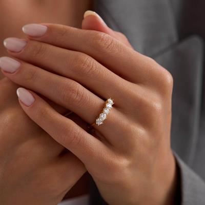 14 Ayar Altın Beştaş Yüzük