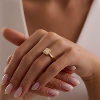 14 Ayar Altın Baget Yüzük