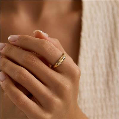 14 Ayar Minimal Yüzük