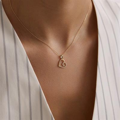 14 Ayar Altın Kalp Kolye