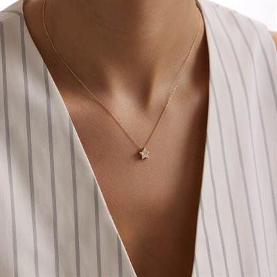 14 Ayar Altın Yıldız Kolye