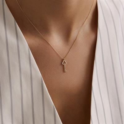 14 Ayar Altın Anahtar Kolye