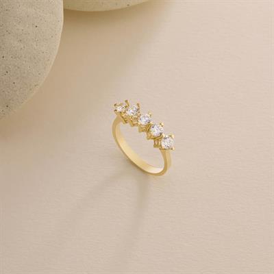 14 Ayar Altın Beştaş Yüzük