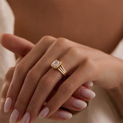 14 Ayar Altın Baget Yüzük