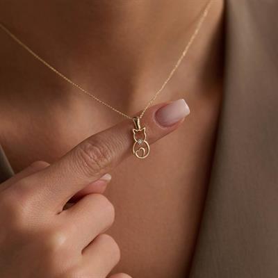 14 Ayar Altın Tasarım Kolye