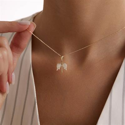 14 Ayar Altın Tasarım Kolye