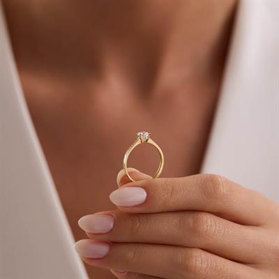 14 Ayar Altın Tektaş Yüzük