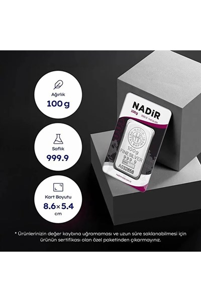100 gr Külçe Gümüş