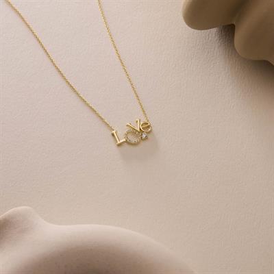 14 Ayar Altın Tasarım Kolye