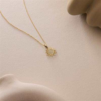14 Ayar Altın Güneş Kolye