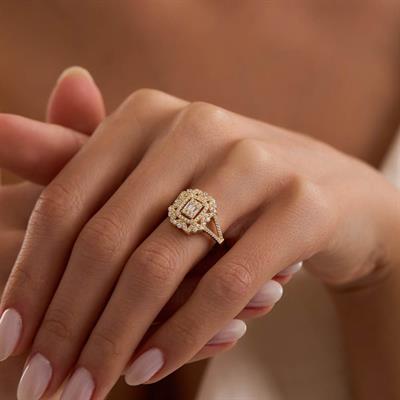 14 Ayar Altın Baget Yüzük