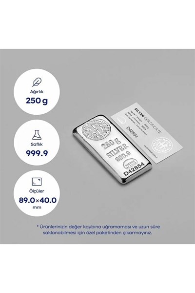 Nadir 250 Gram Külçe Gümüş