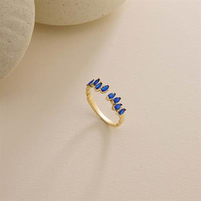 14 Ayar Renkli Taşlı Altın Yüzük