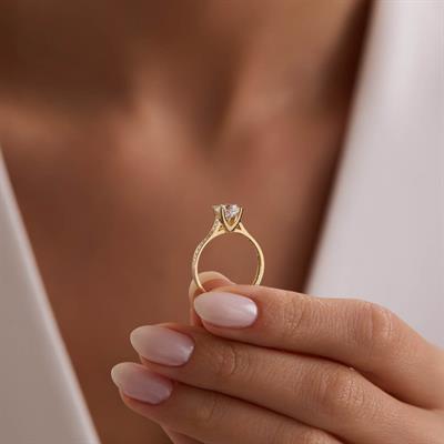 14 Ayar Altın Tektaş Yüzük