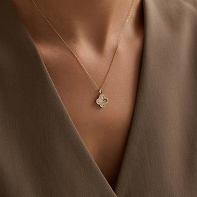 14 Ayar Altın Yonca Kolye