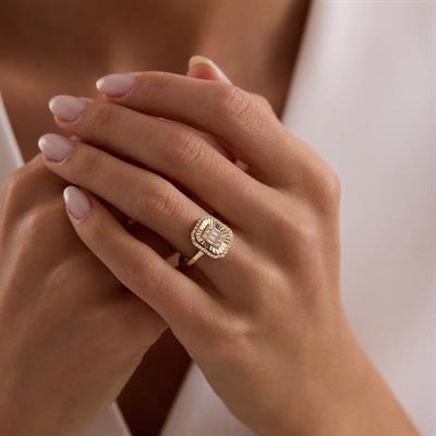 14 Ayar Altın Baget Yüzük