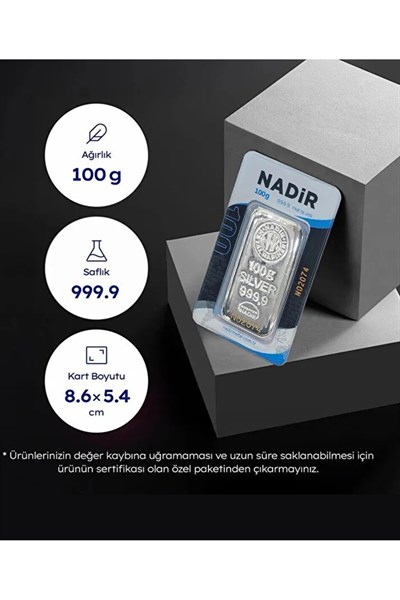 100 gr Külçe Gümüş
