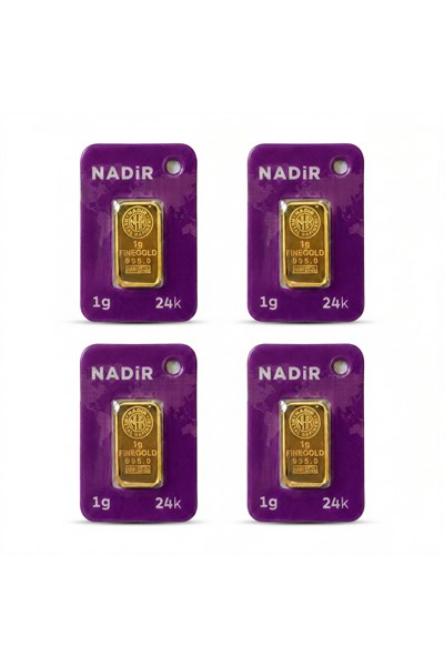 1 Gram Külçe Altın (4 adet) 995 Saflık Sertifikalı