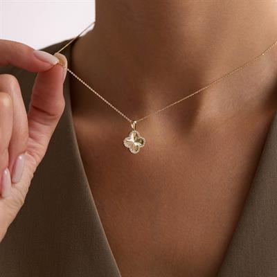 14 Ayar Altın Yonca Kolye