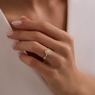 14 Ayar Altın Baget Yüzük