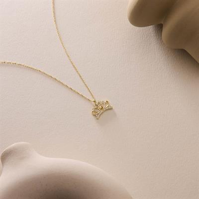 14 Ayar Altın Tasarım Kolye