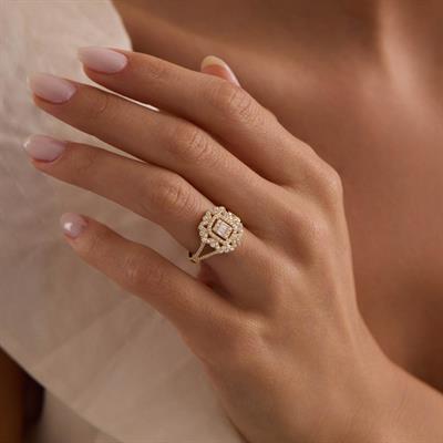 14 Ayar Altın Baget Yüzük