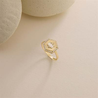 14 Ayar Altın Baget Yüzük