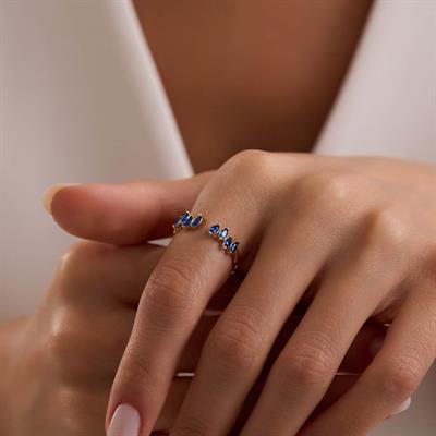 14 Ayar Renkli Taşlı Altın Yüzük