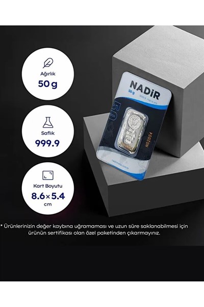 50 gr Külçe Gümüş