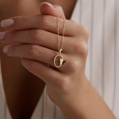 14 Ayar Altın Kelebek Kolye