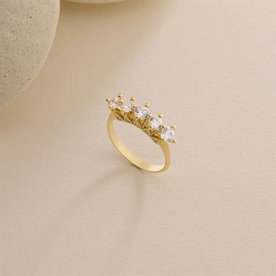 14 Ayar Altın Beştaş Yüzük