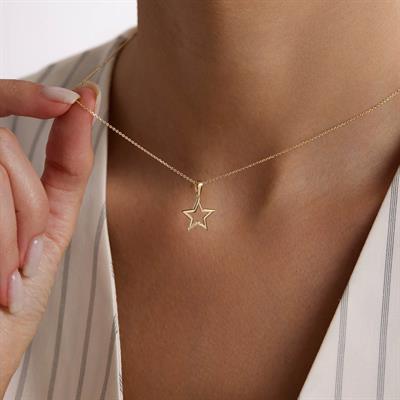 14 Ayar Altın Yıldız Kolye