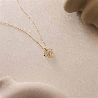 14 Ayar Altın Kalp Kolye